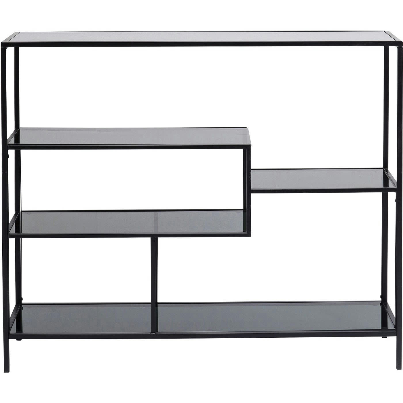 LOFT - Etagère 100x115 en acier noir et verre teint