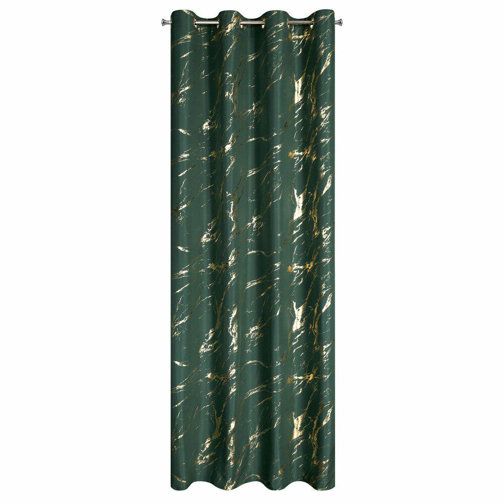 Zasłona LANI 140x250, ciemnozielona marmur glamour
