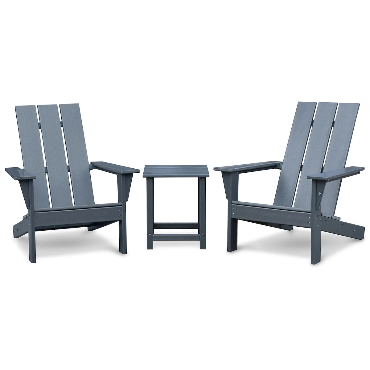 3-Piece All-weather Patio Folding Adirondack Chair and Table Set