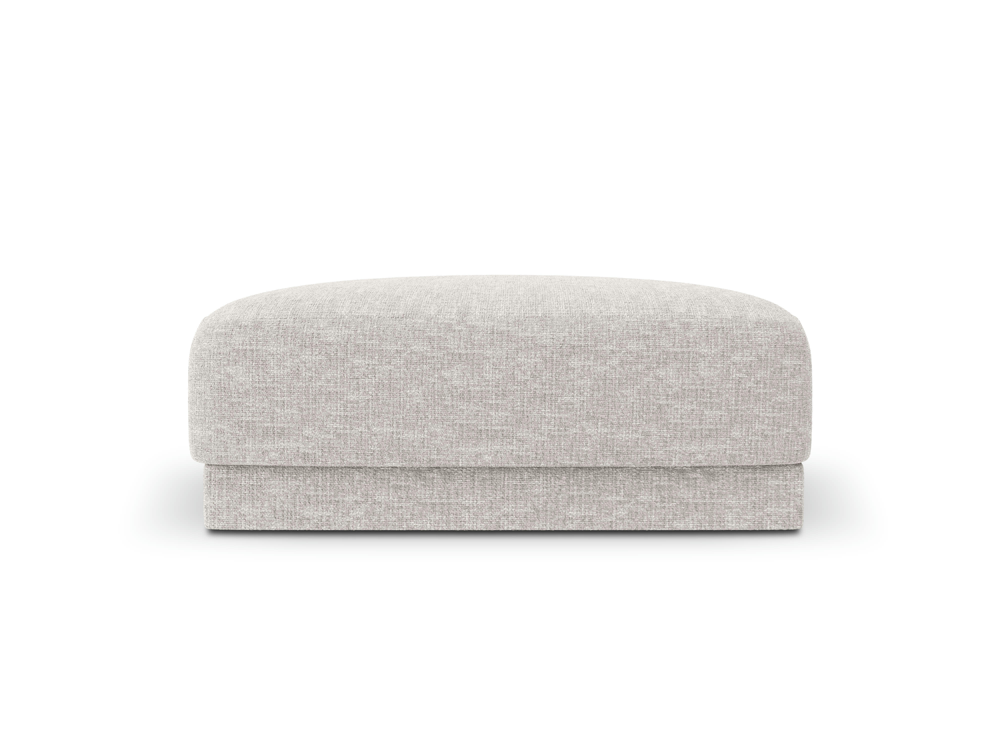MILEY - Pouf 1 place en tissu chenille gris clair