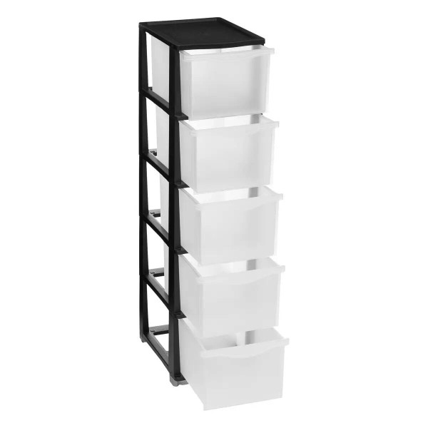 Wysoki regał plastikowy z szufladami PLAS, wys. 102,4 cm