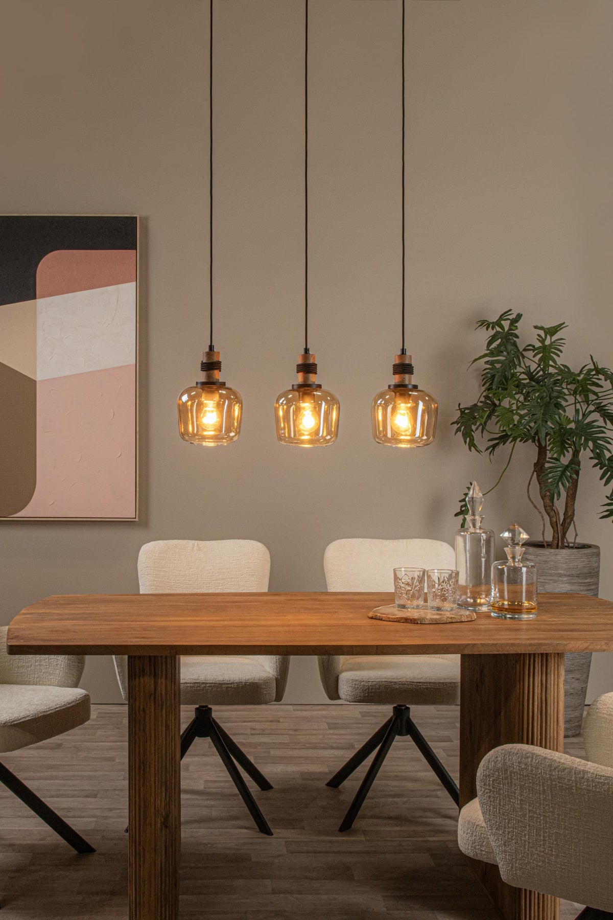 Lucide hanglamp ILONA - 3xE27 - Amber
