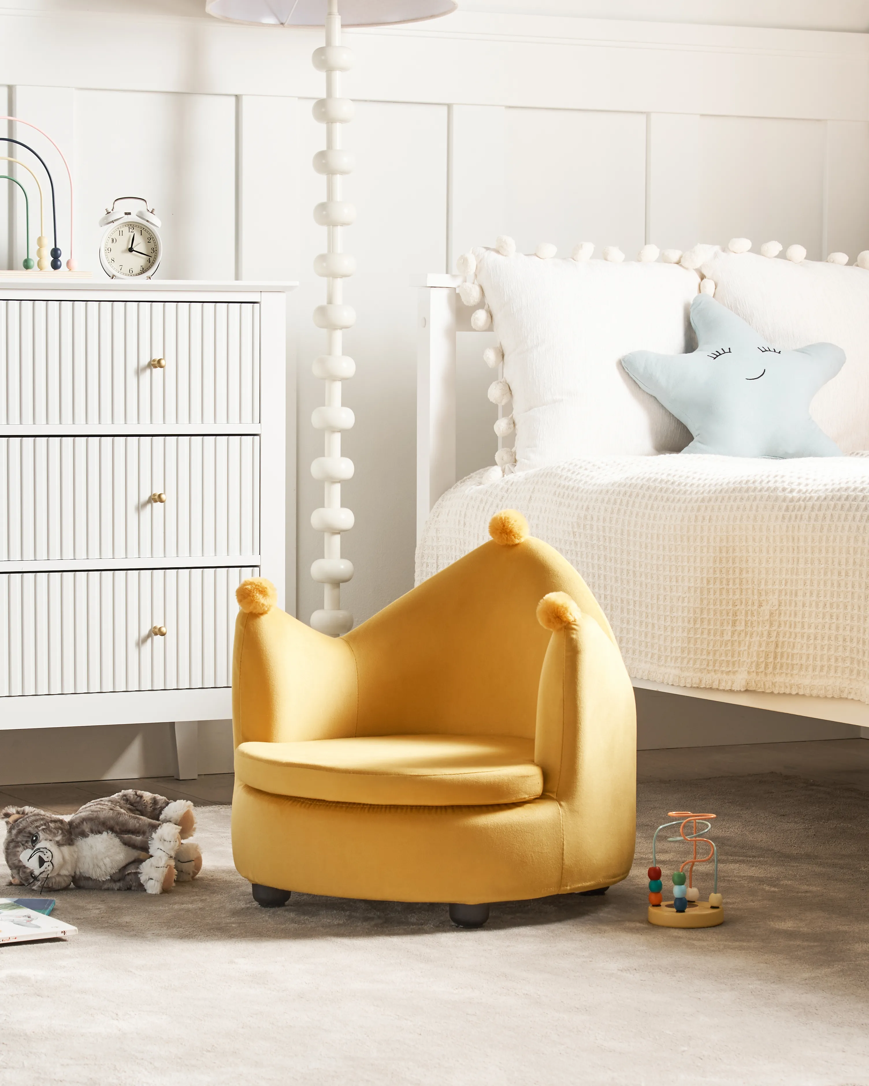 Kids Chair Crown VEGA Velvet Yellow