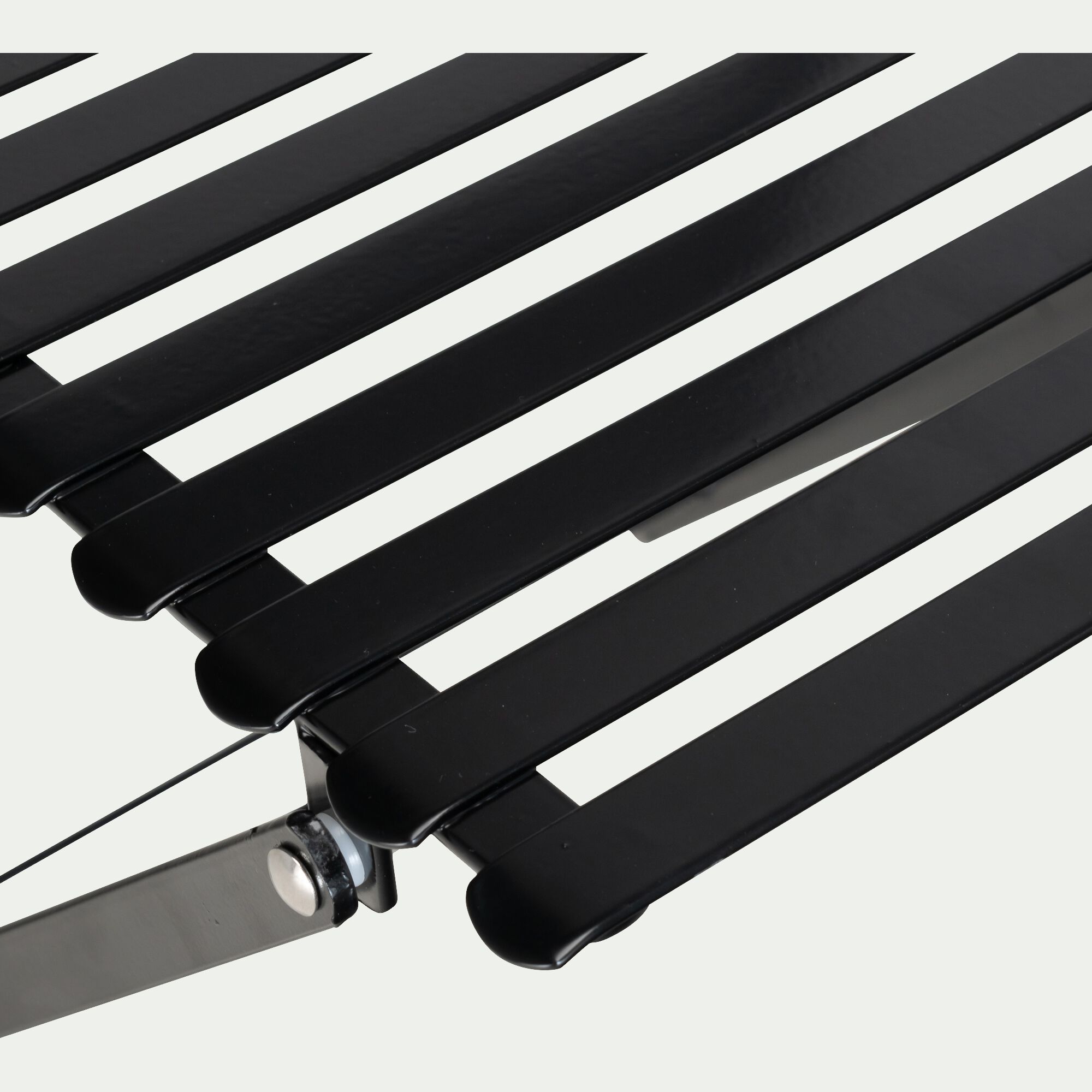 CERVIONE - Chaise de jardin pliante en acier - noir