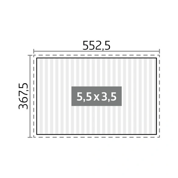 Pergola »Gr. 5x3,5«, BxHxT: 552,5 x 264 x 367,5 cm, weiß/silber-metallic