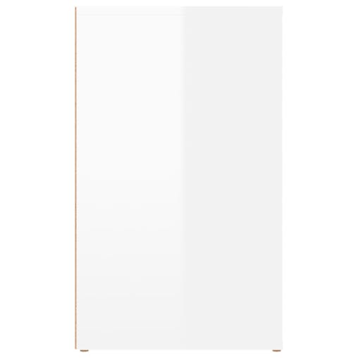 NNEVL Bedside Cabinet High Gloss White 50x36x60 cm Engineered Wood