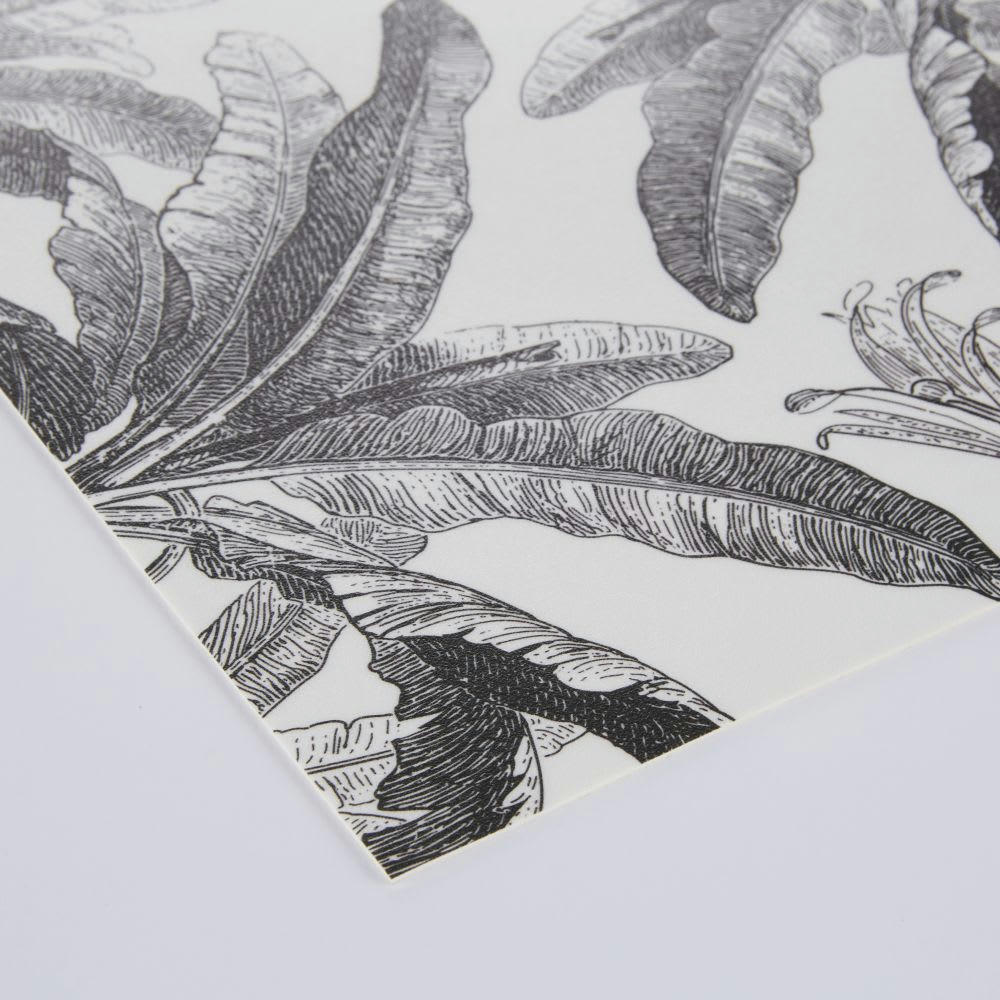 PALMELA - Set de table en vinyle imprimé bananiers noirs et blancs