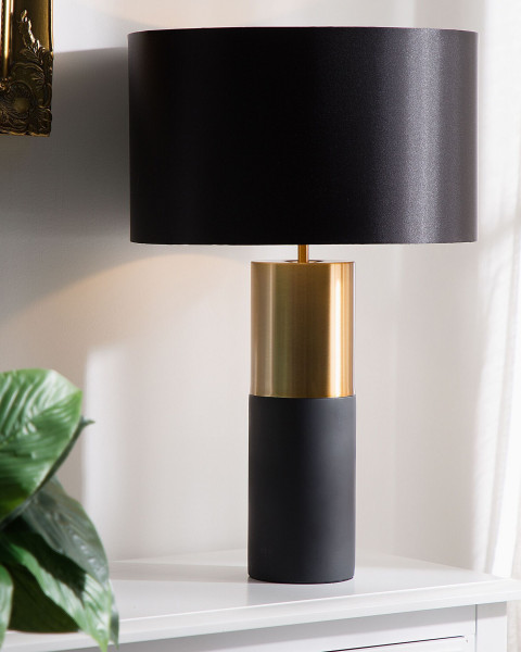 Lampa stołowa nocna metalowa 61 cm Czarna