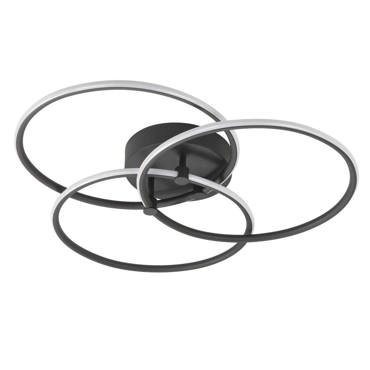 Highlight plafondlamp Circles - 1 lichts - 49 x 10  cm - zwart