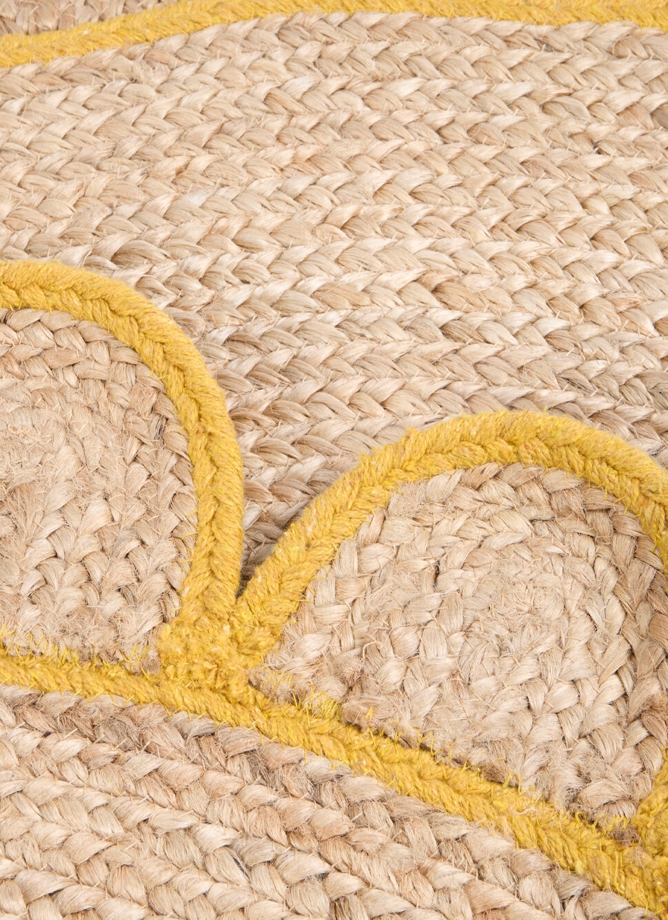 TAPIS EN JUTE EN FORME DE MARGUERITE NATUREL