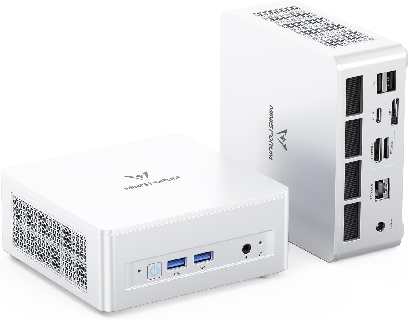 MINISFORUM UM880 Plus Mini PC Barebone AMD Ryzen 7 8845HS(8C/16T  Up to 5.1GHz)  Mini Computers Without RAM/SSD/OS  HDMI/DP/USB4 Video Output  OCuLink  2.5G LAN  5xUSB Port  Radeon 780M Graphics