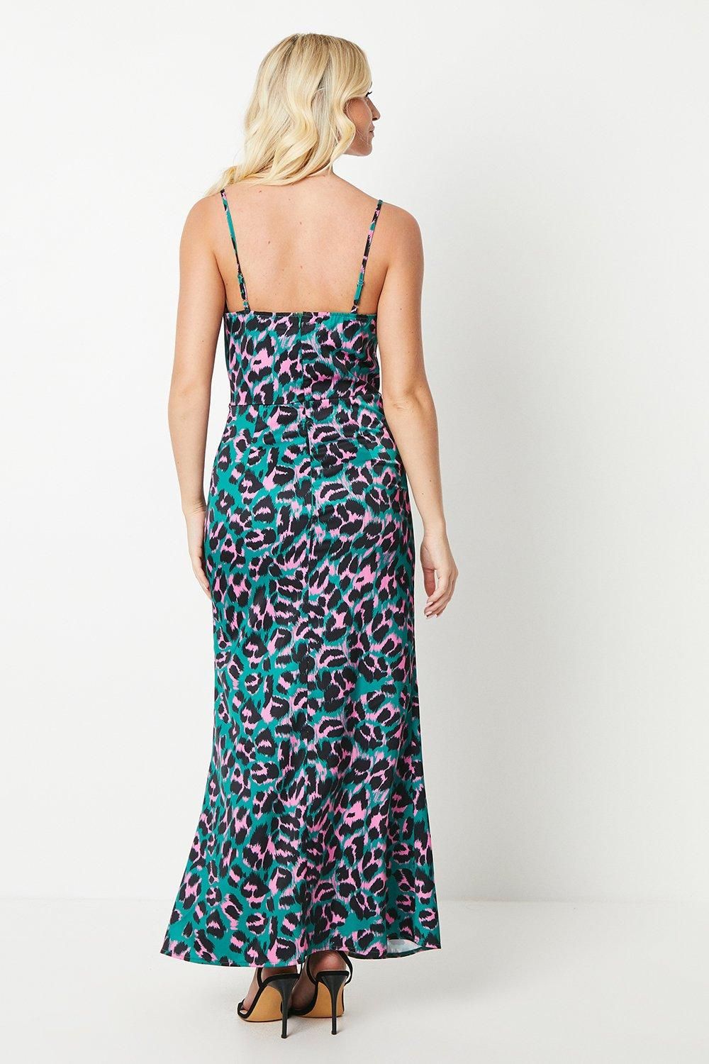 Debut London Debut London by Coast Satin Animal Printed Slip Dress