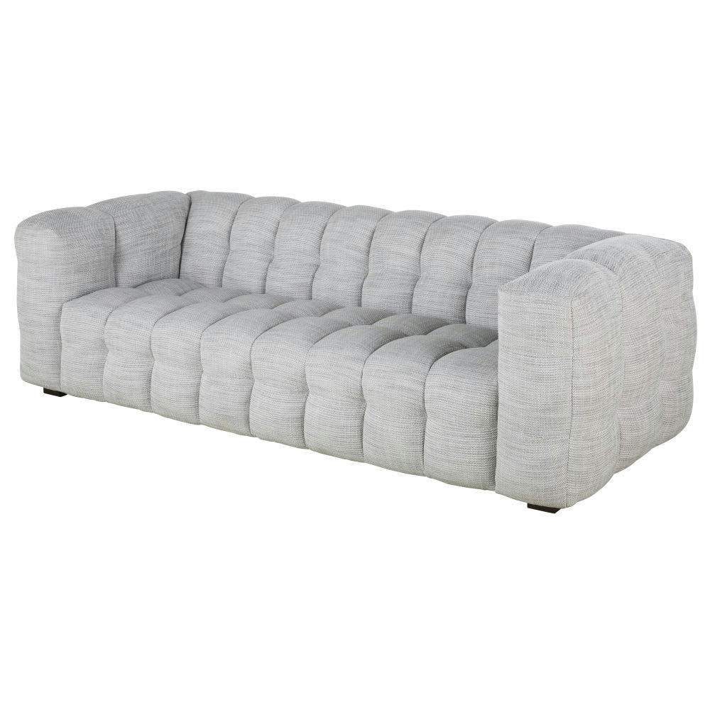 Lilo - Canapé 3 places tissu gris clair chiné