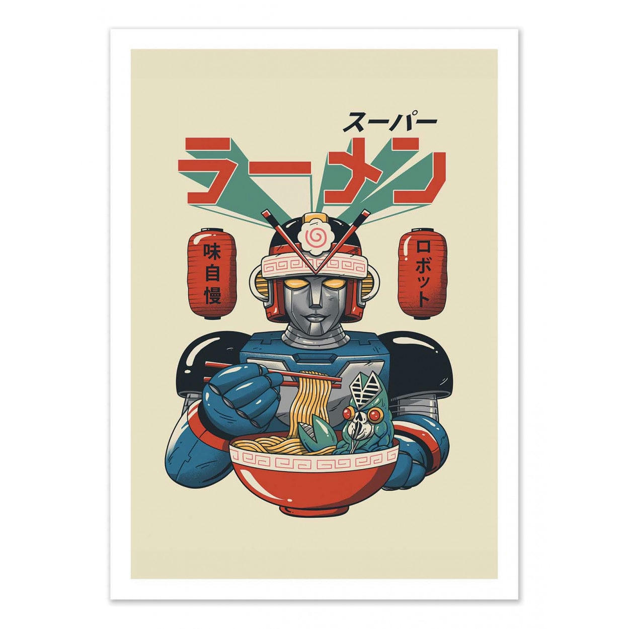 VINCENT TRINIDAD - SUPER RAMEN BOT - VINCENT TRINIDAD - Affiche d'art 30 x 40 cm