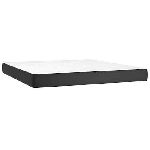 NNEVL Pocket Spring Bed Mattress Black 152x203x20 cm Queen Faux Leather