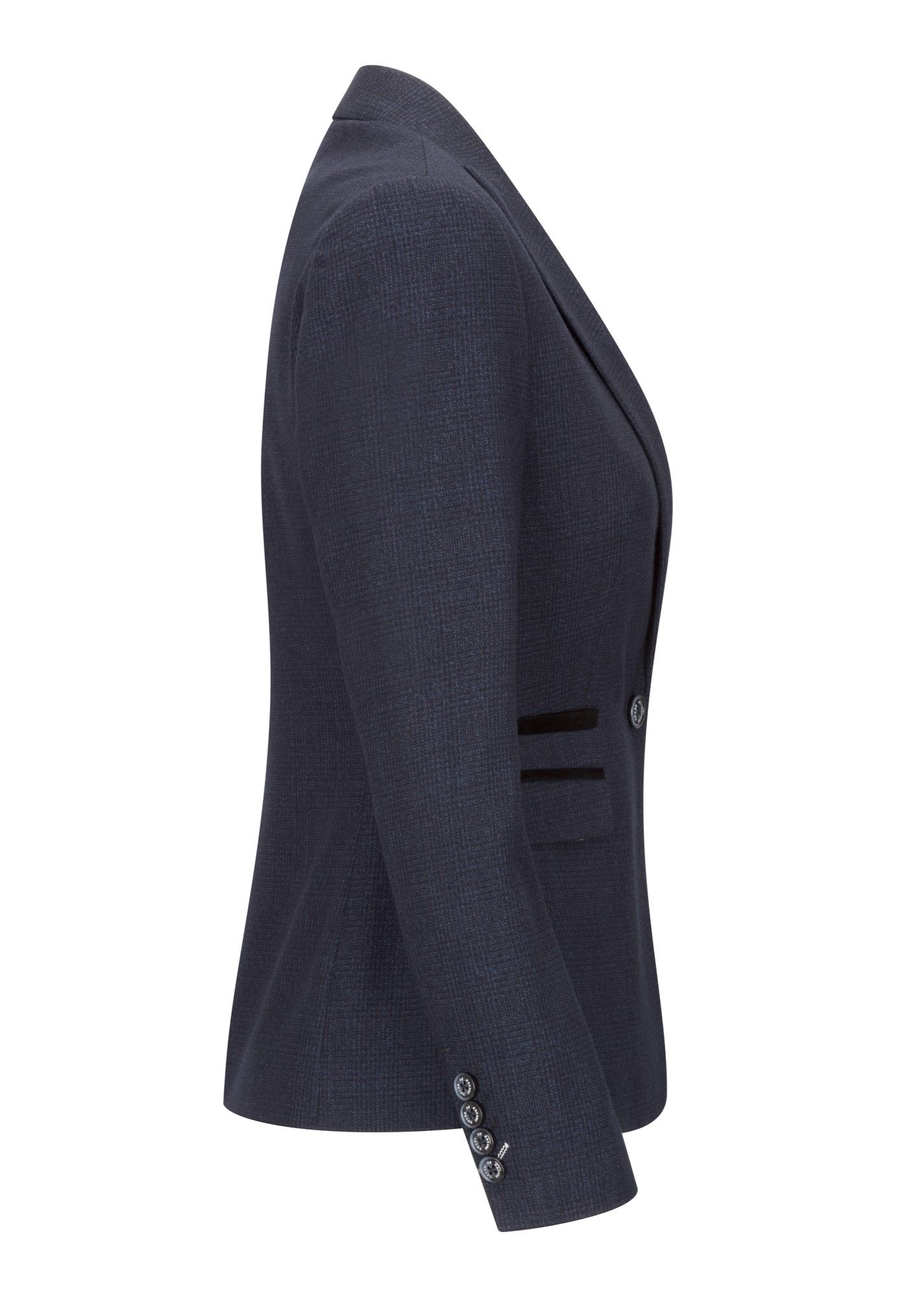 Infinity Leather Women's Tailored Fit Tweed Check Blazer Wool Jacket
