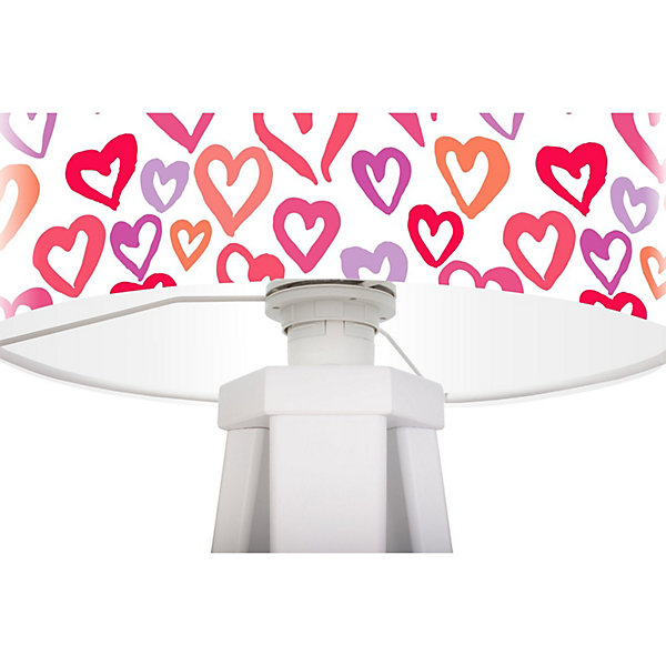Lampe de chevet kids foto-075 30 x 30 x 45 cm Blanc, rose