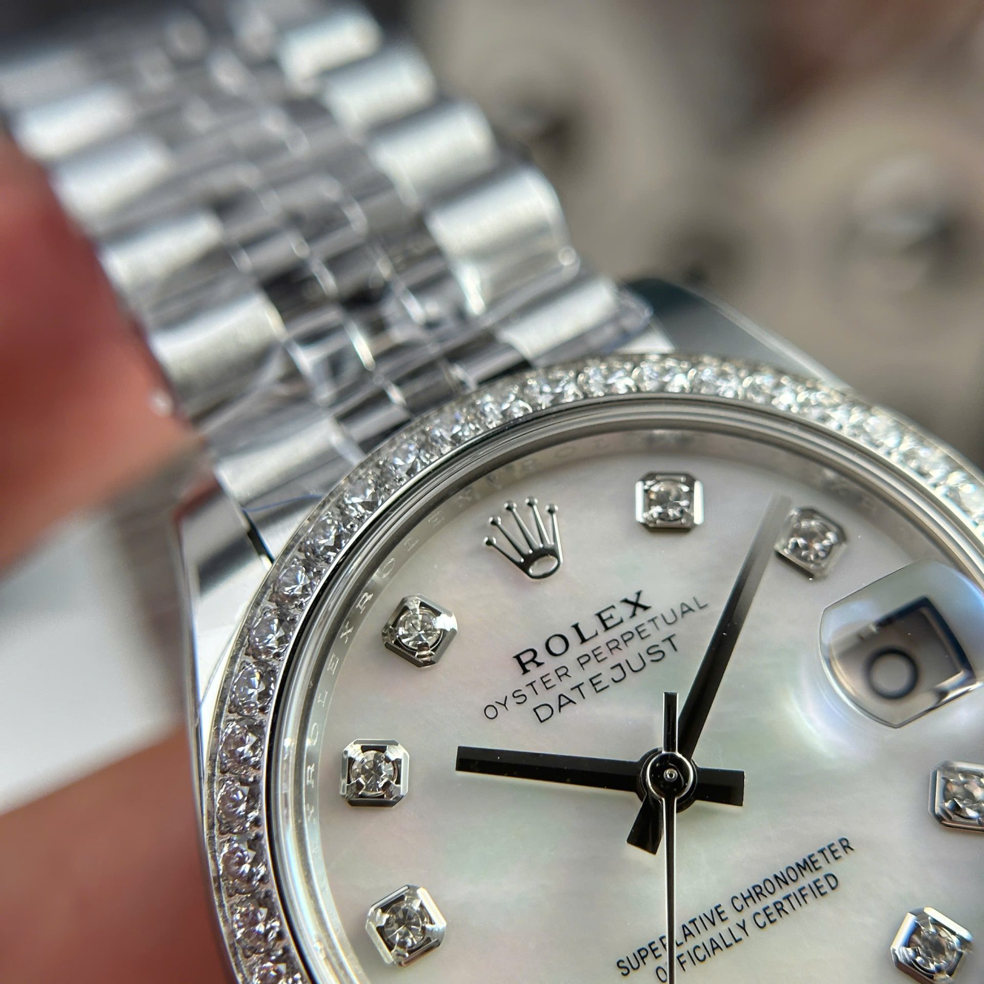 Rolex Datejust 316L Steel MOP Dial Bezel Diamonds 31mm Jub THBF Replica