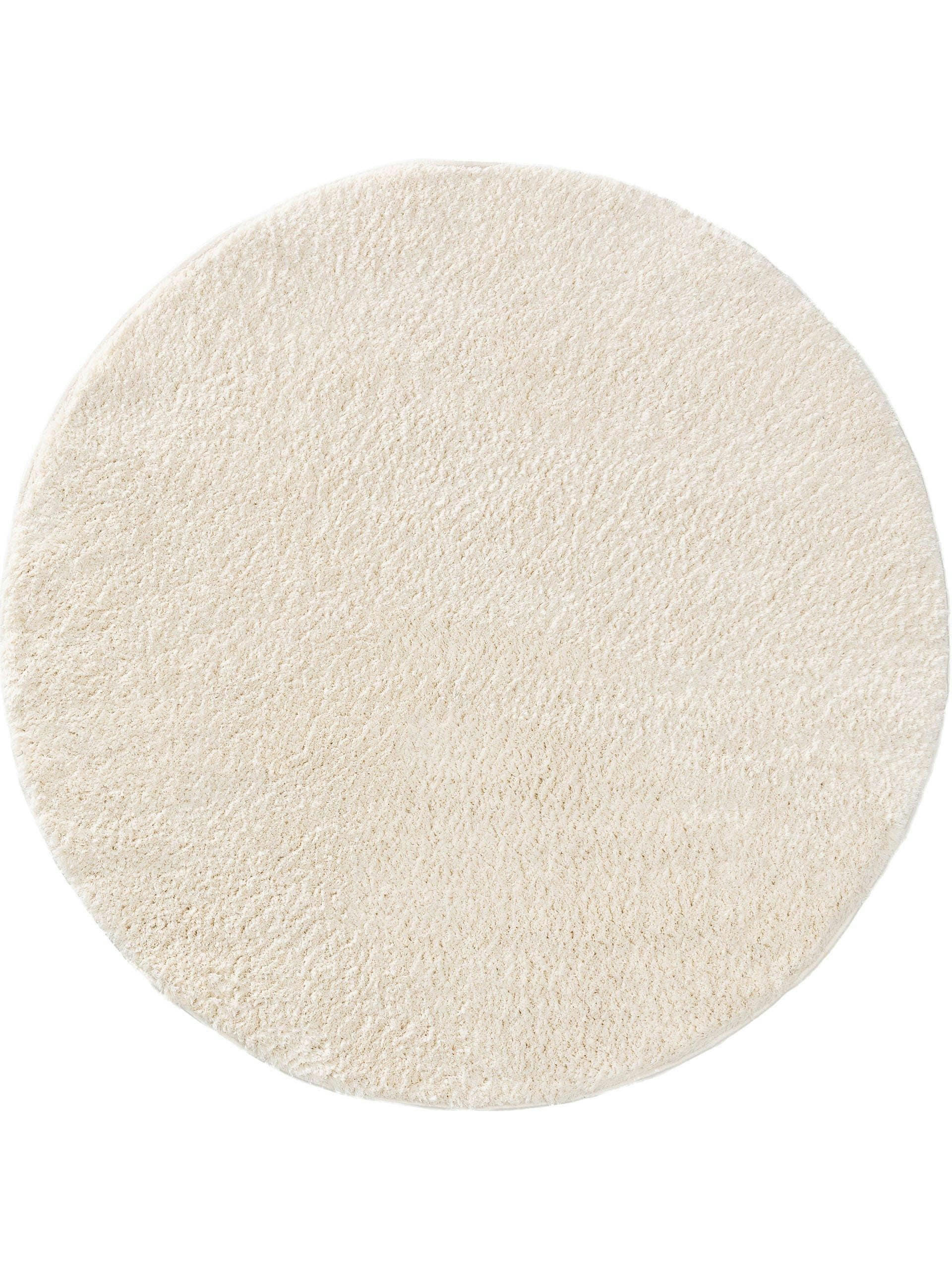 SODA - Tapis à poils longs rond blanc D 160