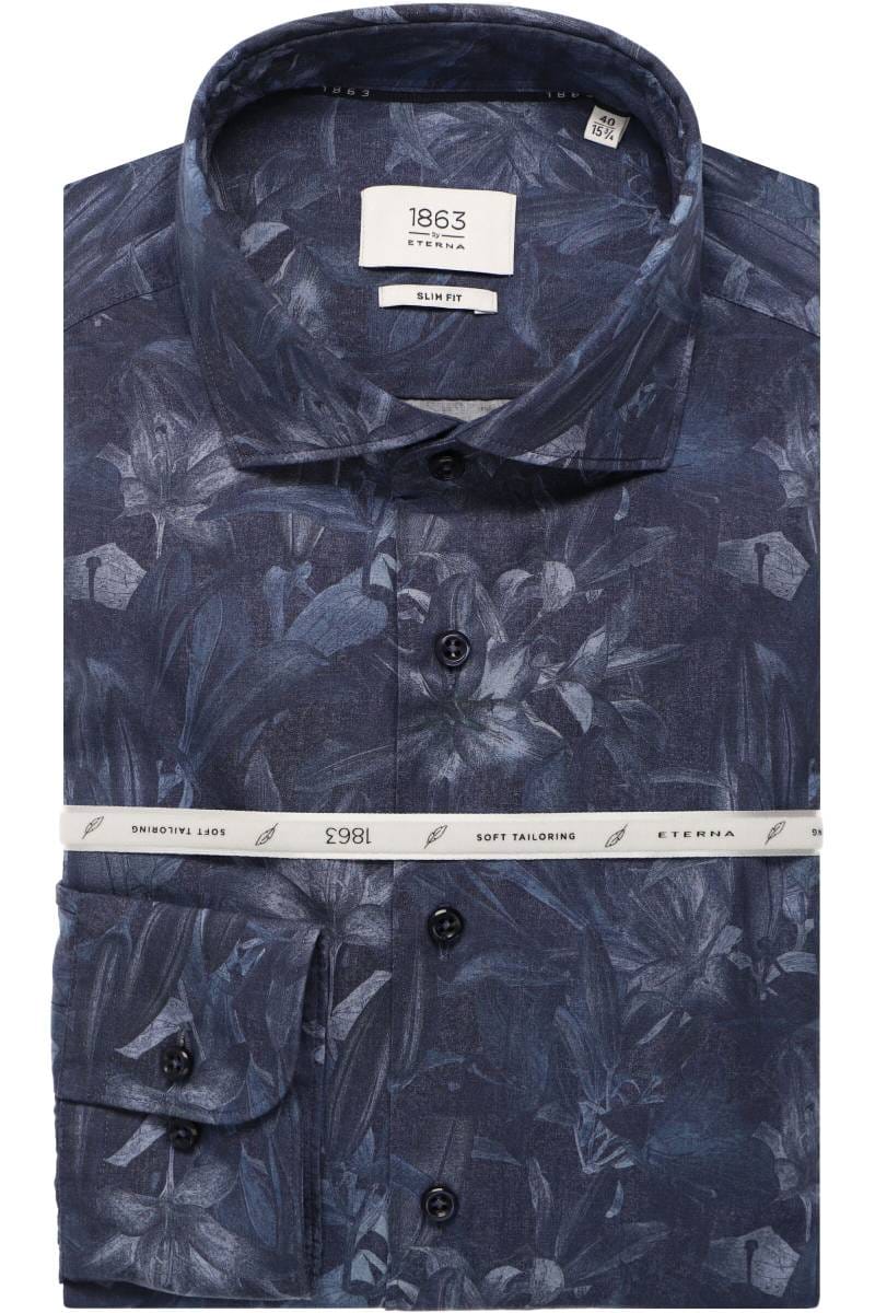 ETERNA 1863 Soft Tailoring Slim Fit Hemd marine, Bedruckt