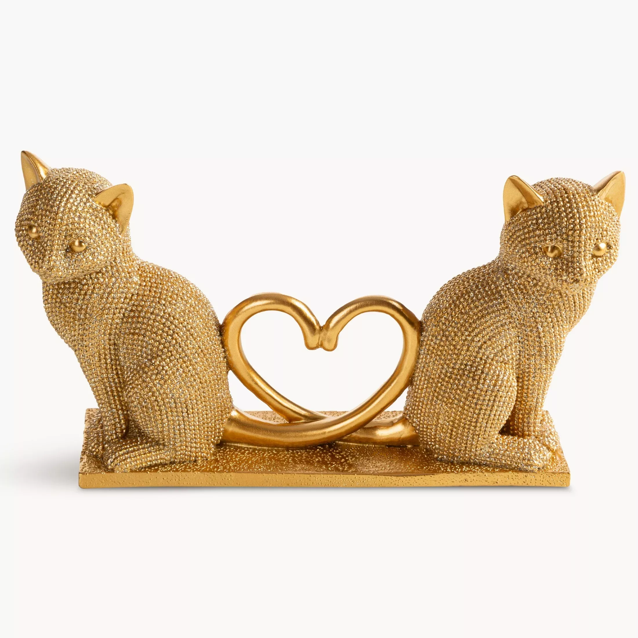 Figurka złota w kształcie siedzących kotów o drobnym strukturalnym wzorze 22x7x12 cm ELDO 2