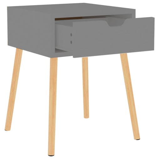 NNEVL Bedside Cabinet Grey 40x40x56 cm Chipboard
