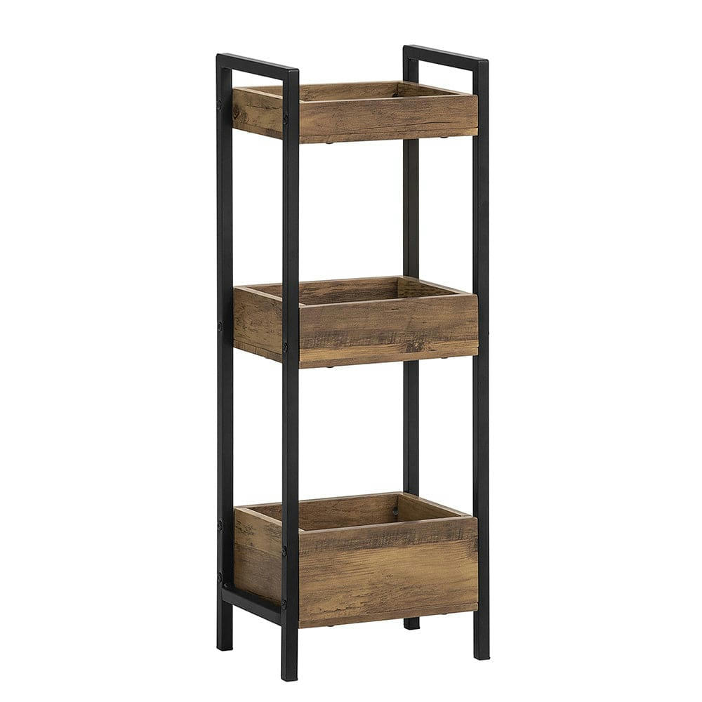 - Etagère de stockage avec 3 étagères en métal noir