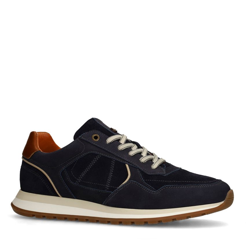No Stress Donkerblauwe nubuck sneakers