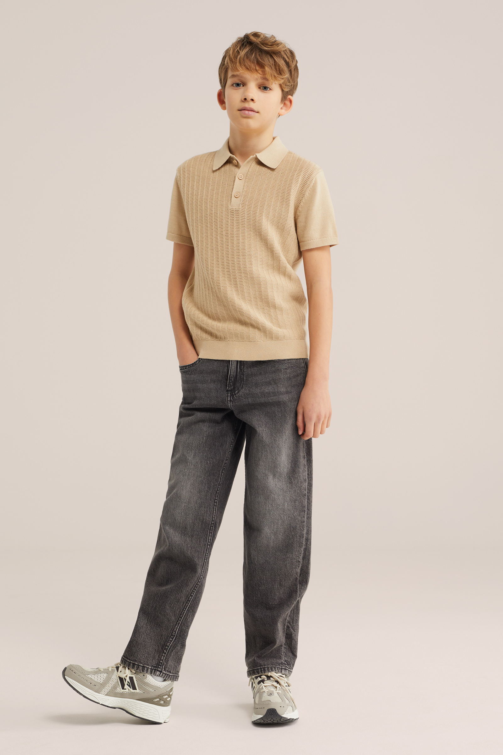 Jongens gebreide polo