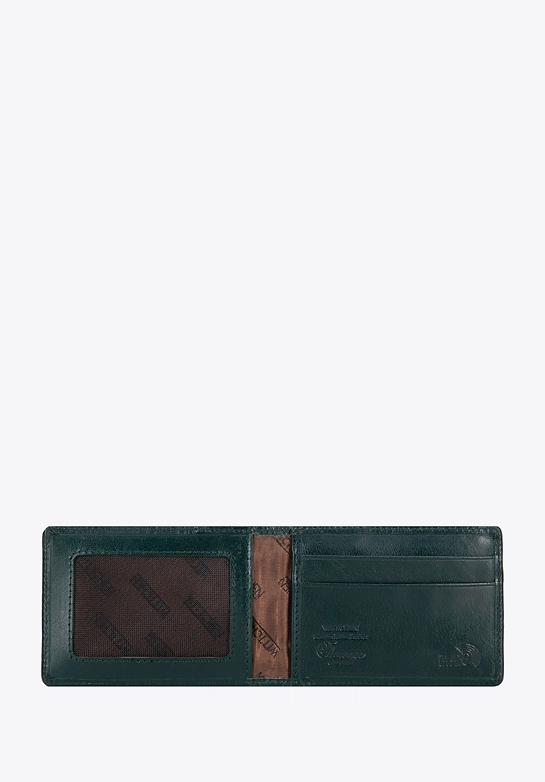 Etui na karty ze skóry lakierowanej zielone