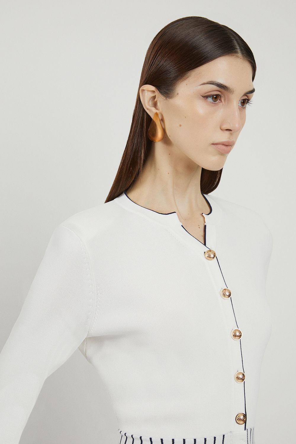 KarenMillen Viscose Blend Knit Peplum Jacket