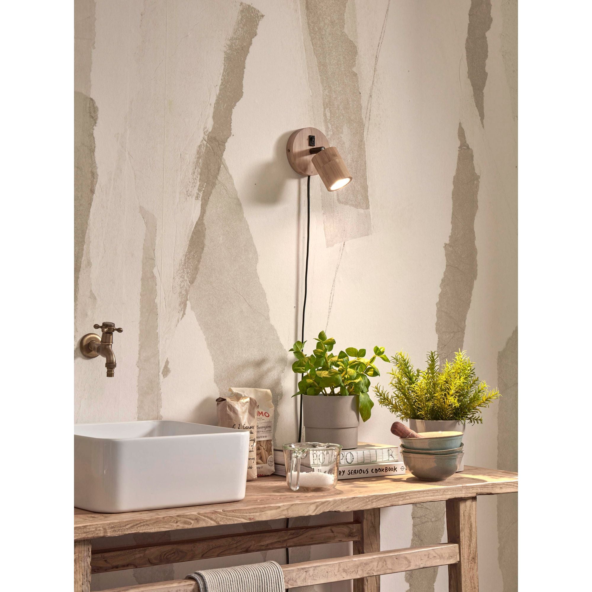 GOOD&MOJO Wandlamp Java - Bamboe - Ø12cm