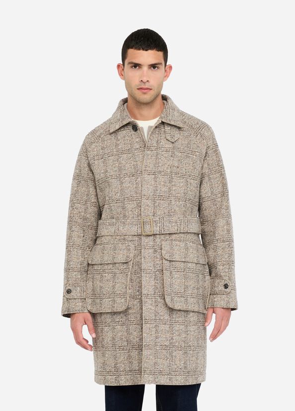 Cappotto check in lana