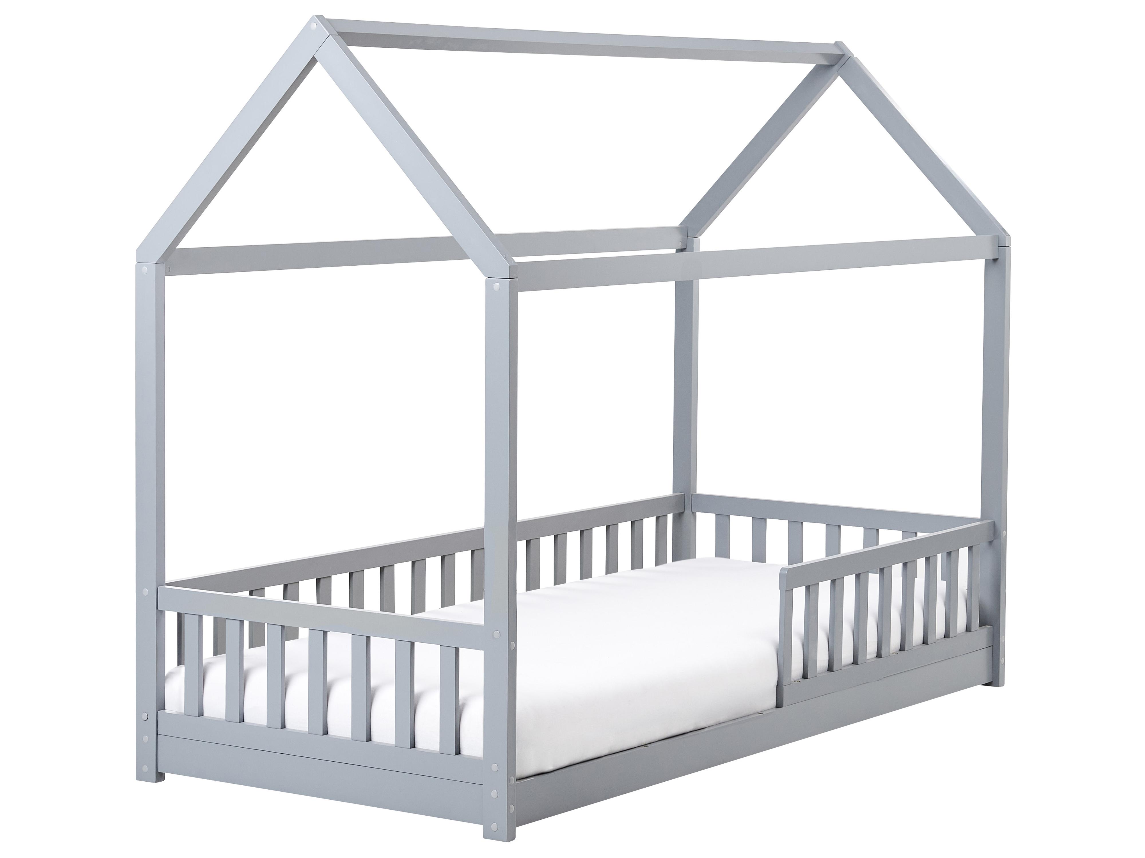 Kids Bed House Pine Wood COSSAYE 90 x 200 cm (EU Single) Grey