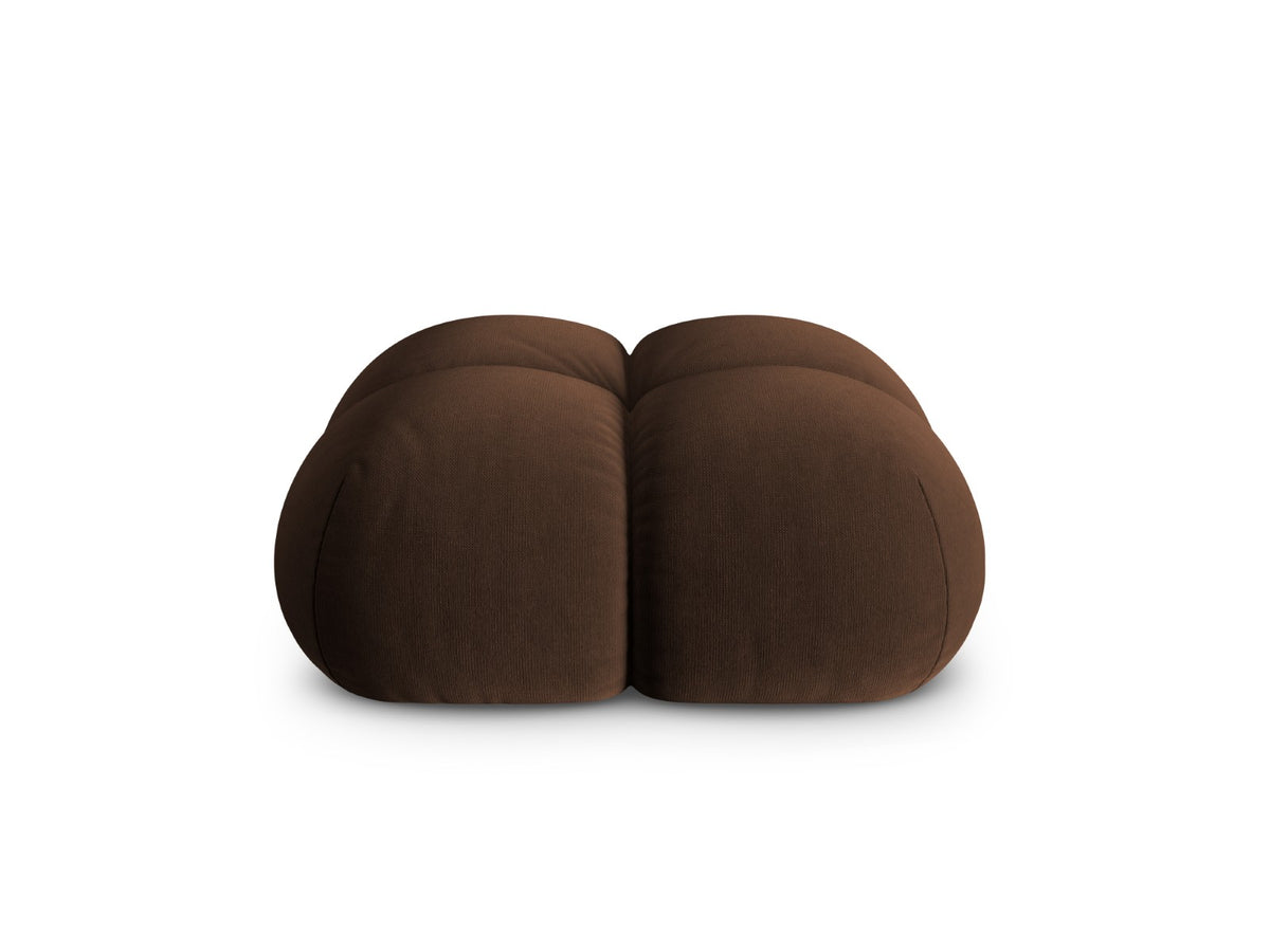 Cosmopolitan Design Poef Loretto flueel chocolade - 90x90x40cm