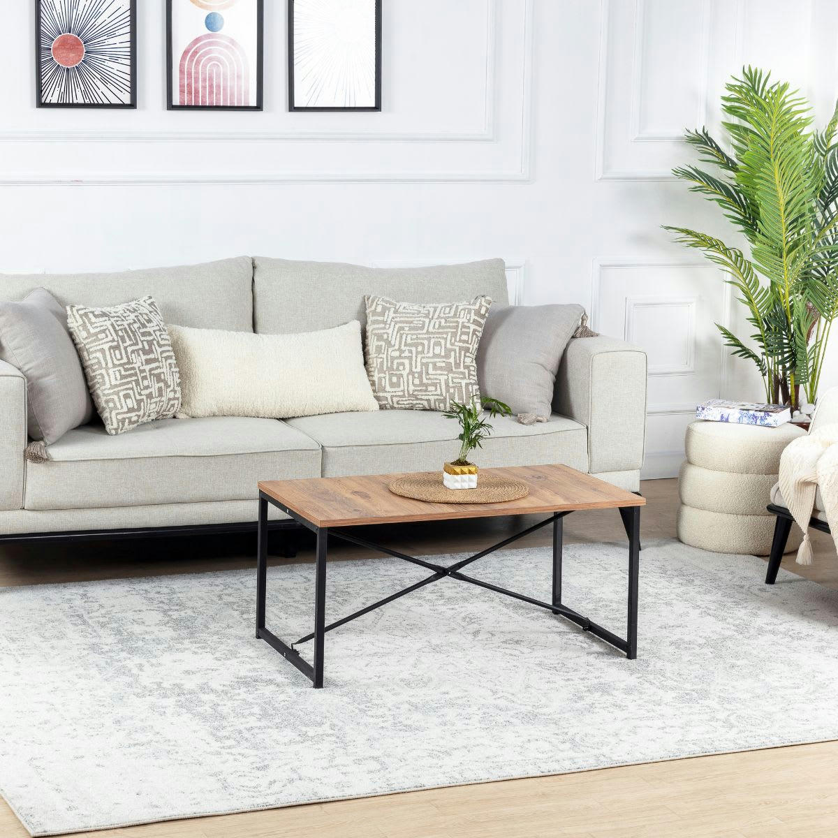 JULIETTE - Tapis Vintage Oriental Ivoire/Gris 200x275