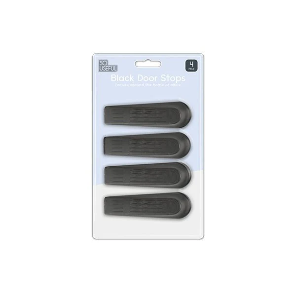 So Useful Black Door Stops 4 Pack