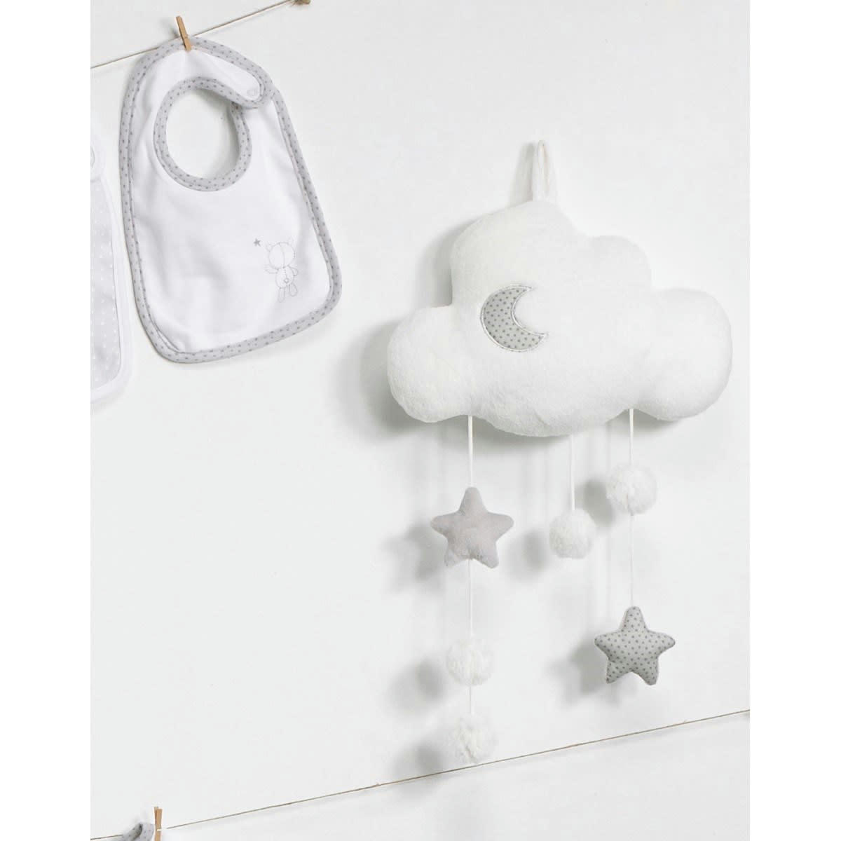 CELESTE - Suspension décorative murale nuage en polyester blanc