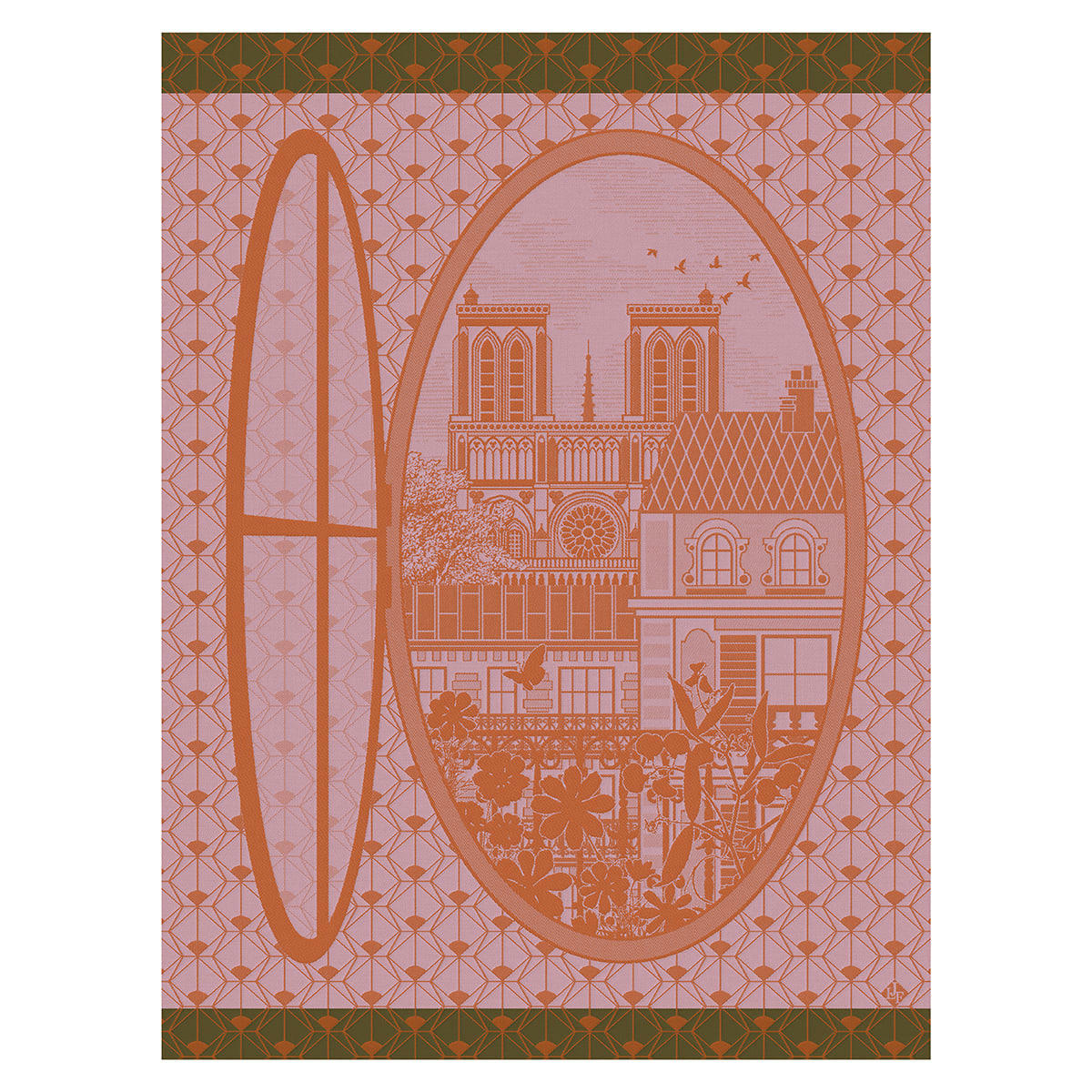 FENÊTRE SUR PARIS - Torchon en coton capucine 60 x 80