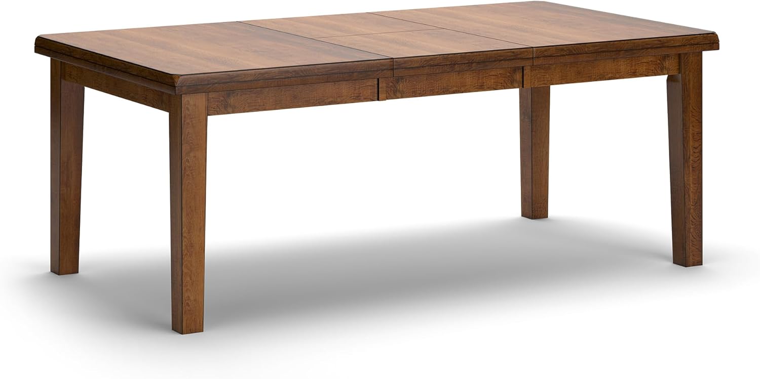 Signature Design by Ashley Ralene Rectangular Dining Room Extension Table, Seats 8, Self-storing Extension Leaf, Wood, 42 W x 78.13 D x 30.25 H, Medium Brown