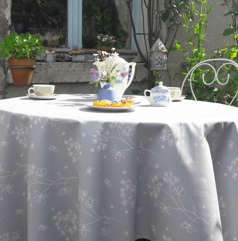 ASTRANCE - Nappe enduite ronde 160 x 160 cm grise