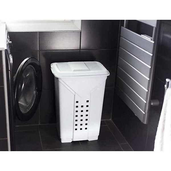EDA - Coffre à linge - Prima - 60 L - blanc cérusé
