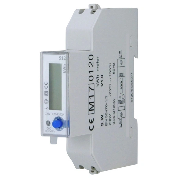 Wechselstrom-Zwischenzähler, 25A 230V, für Hutschiene