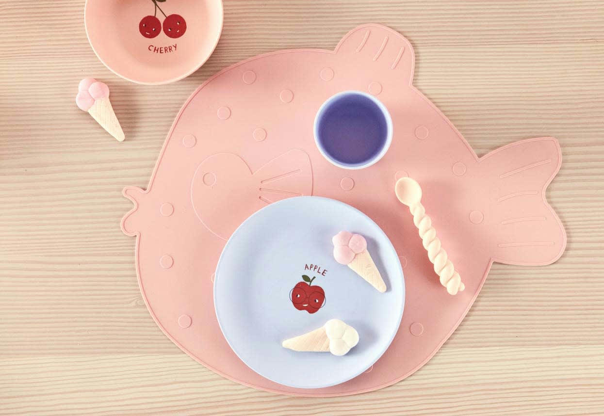 LITTLE FINN - Dessous de table rose en silicone H0,2x47,5x40,3cm