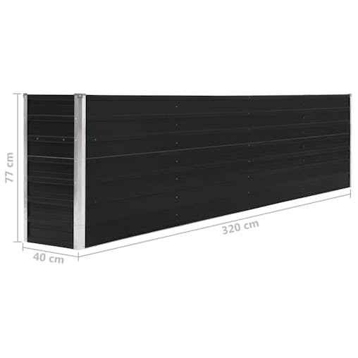 NNEVL Raised Garden Bed 320x40x77 cm Galvanised Steel Anthracite