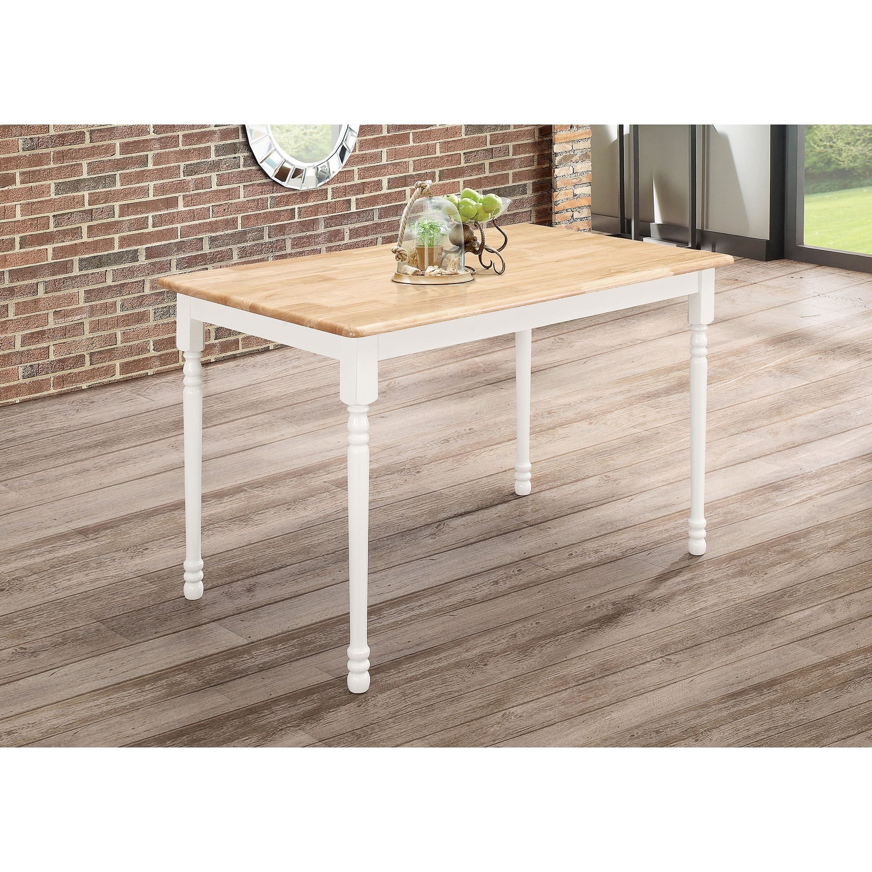 Taffee Rectangular 47-inch Solid Wood Dining Table White