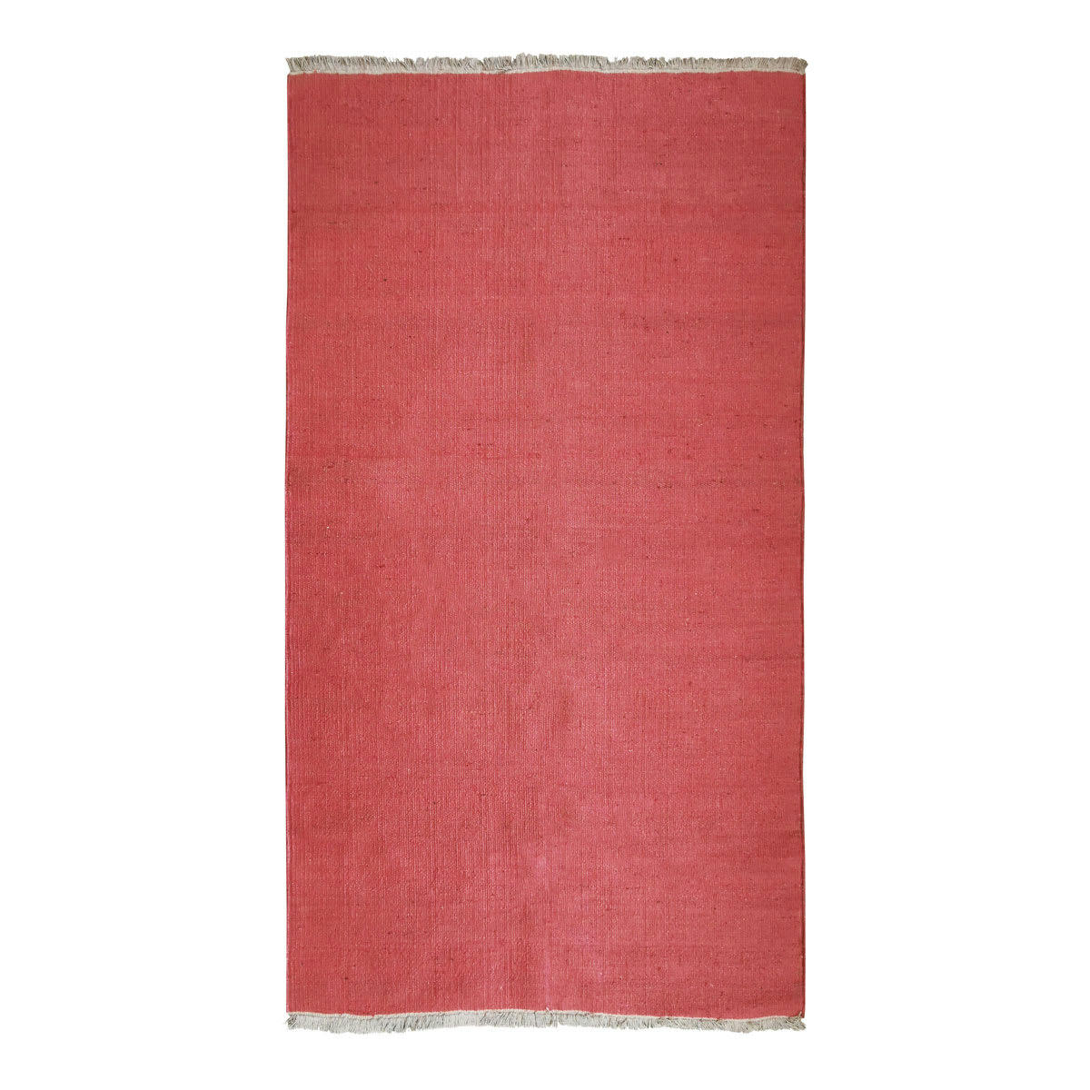 ESSENCE - Tapis en jute et coton avec franges terra cotta 80x150