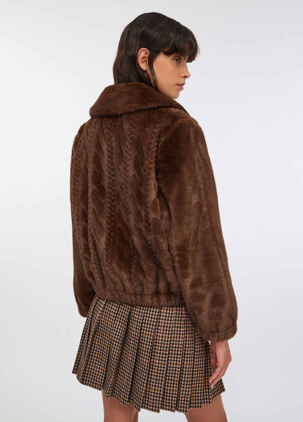 Bomber in teddy con trecce