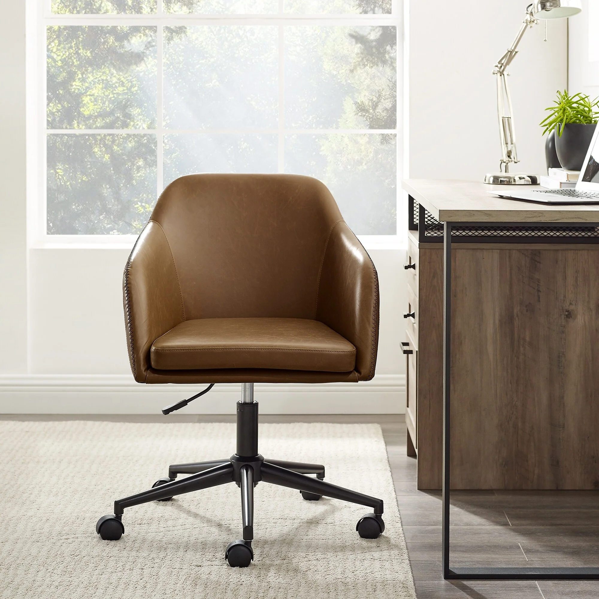 Middlebrook Quilted Upholstered Swivel Office Chair