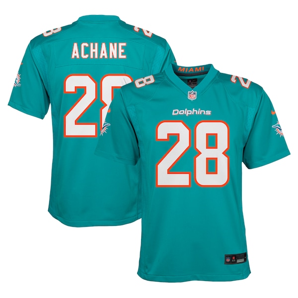 De’Von Achane Miami Dolphins Nike Youth Team Player Game Jersey - Aqua